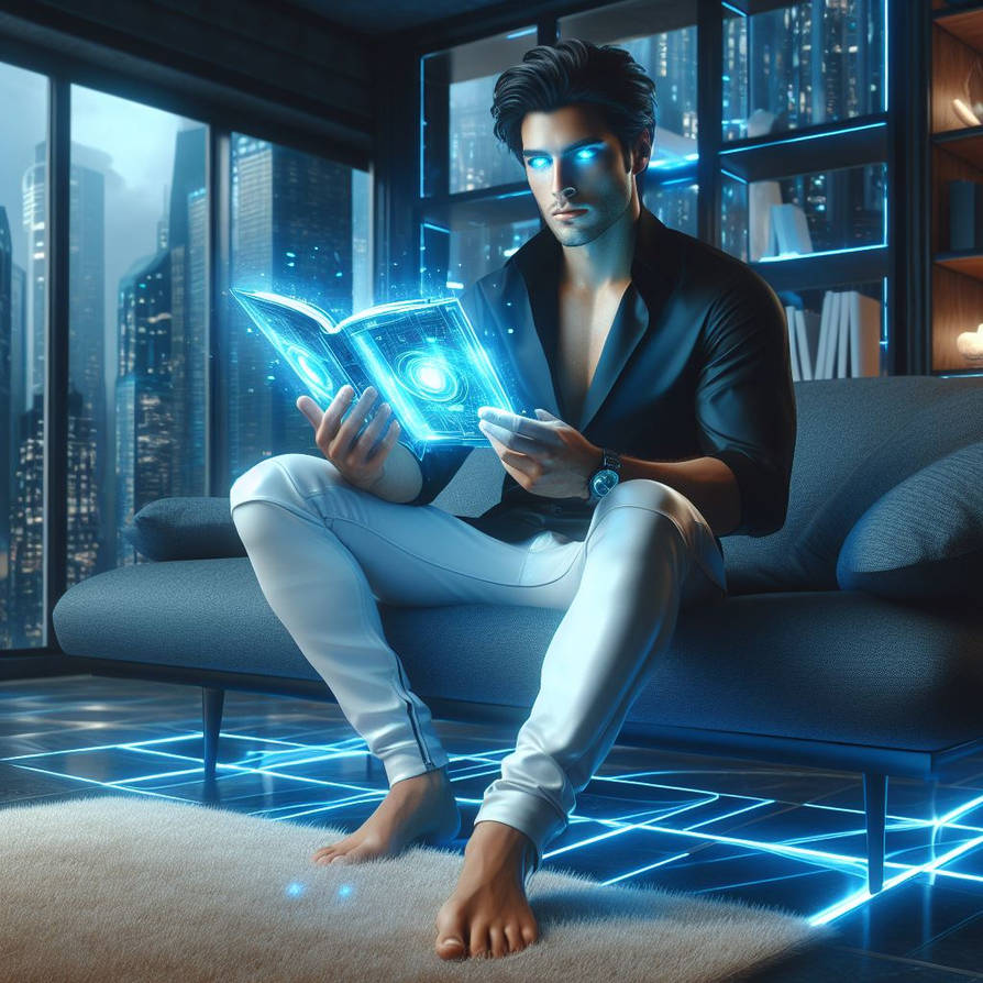 Cyber Magic: Reading a book by jojkk on DeviantArt