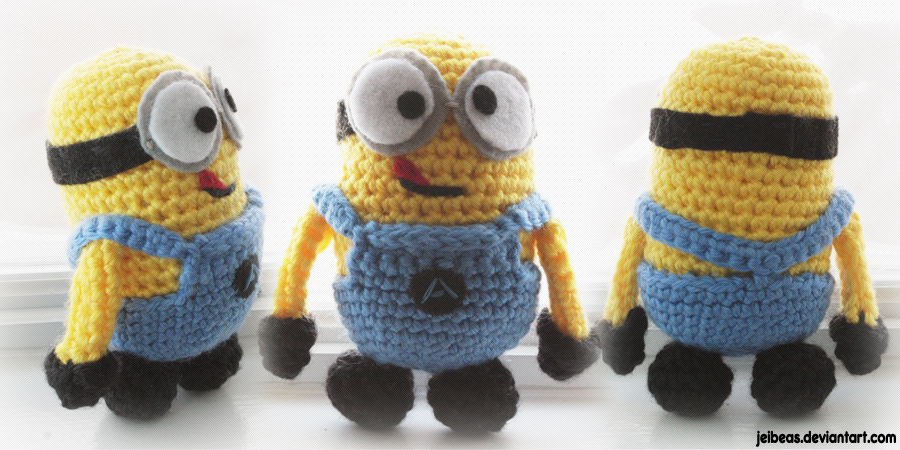 Minion- side, front, and back