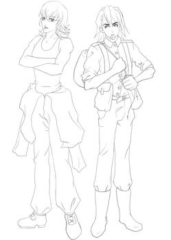 Tiger and Bunny Off to War - lineart