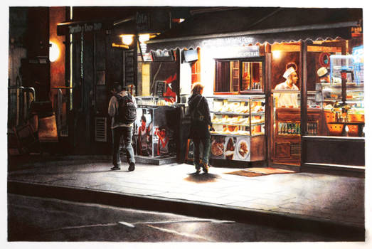 nighthawks- ball point pens on paper