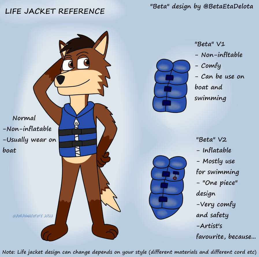 Deviantart Life Jacket Life Jacket Reference Sheet by AestheticJCoyote on DeviantArt