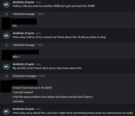 Deviantart Scams BEWARE OF COMMISSION SCAM (how i almost got scamm) by AestheticJCoyote ...