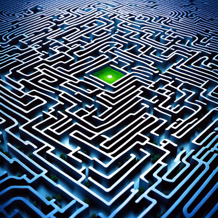 Labyrinth For Computer A computerchip pictured as s labyrinthine maze tha by Artos777 on ...
