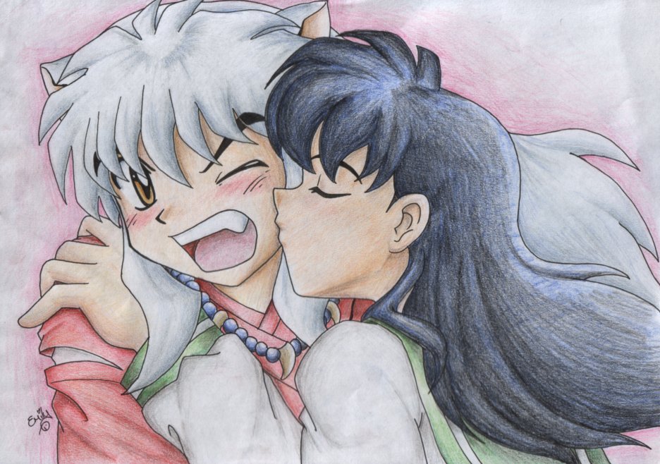 Kiss on the cheek for InuYasha