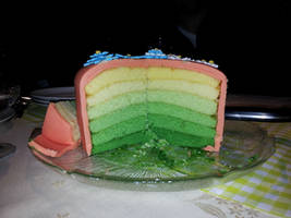 Green ombre lemoncake open