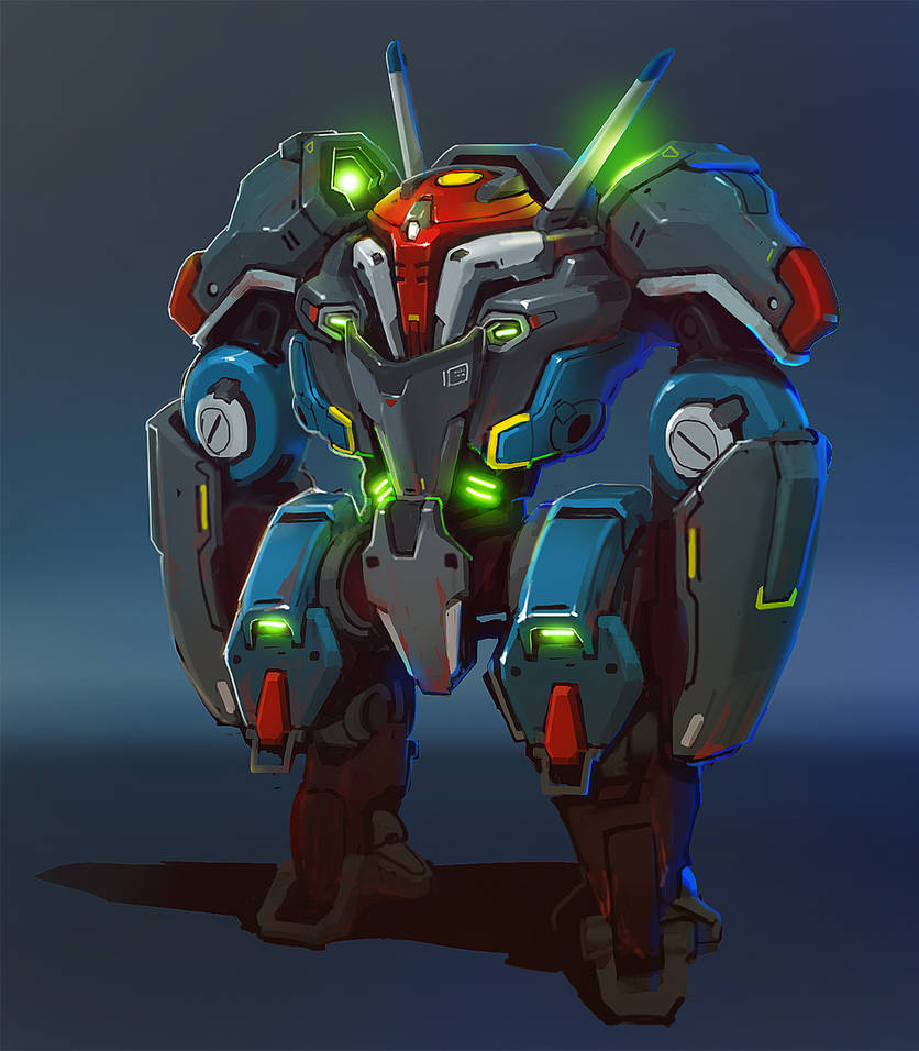 Cartoon Spring Mech Cartoony mech + process by inzvy on DeviantArt