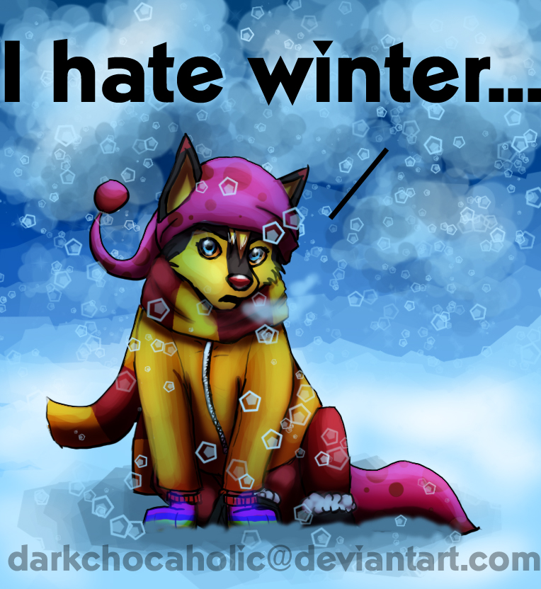 Bunko hates winter...