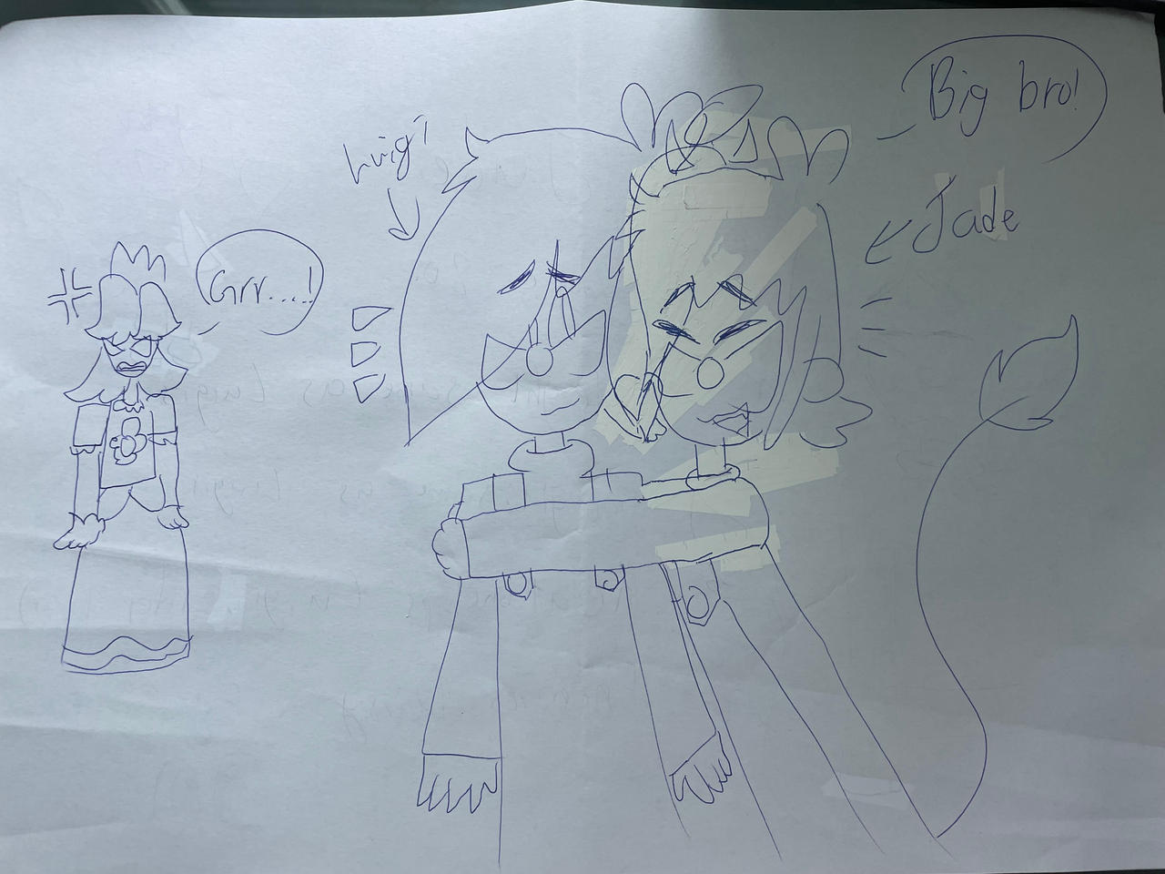 Jade hugging Luigi