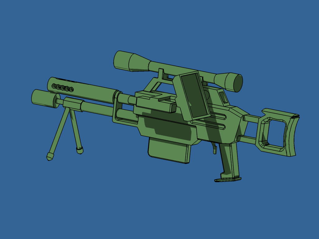 Untextured Sniper Rifle