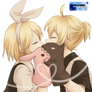 Len and rin Kagamine kiss render