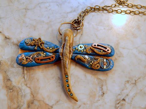 Turquoise steampunk dragonfly