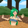Leyla sinking in mud in the adventure.
