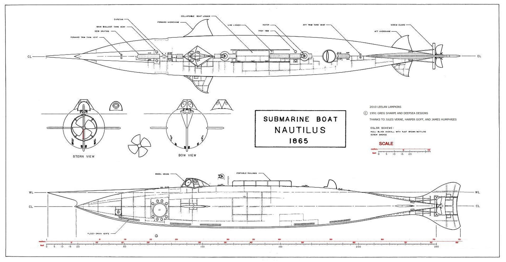 Jules Verne NAUTILUS plan