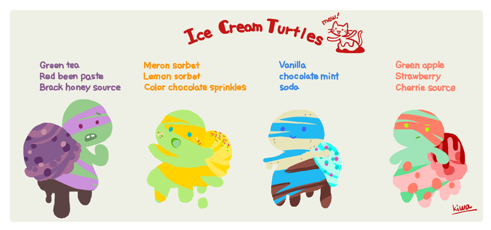 Ice Cream Turtles by 07kiwa on DeviantArt
