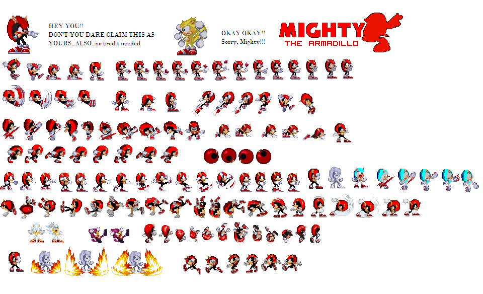 Mighty the Armadillo Sprites V.2 by marti031 on DeviantArt