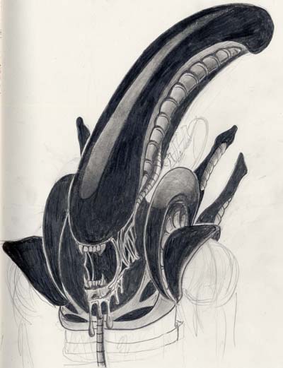 Alien pencil drawing by necronomicon32 on DeviantArt