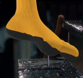 Rouge The Bat (Barefooted) Steps On A Nail