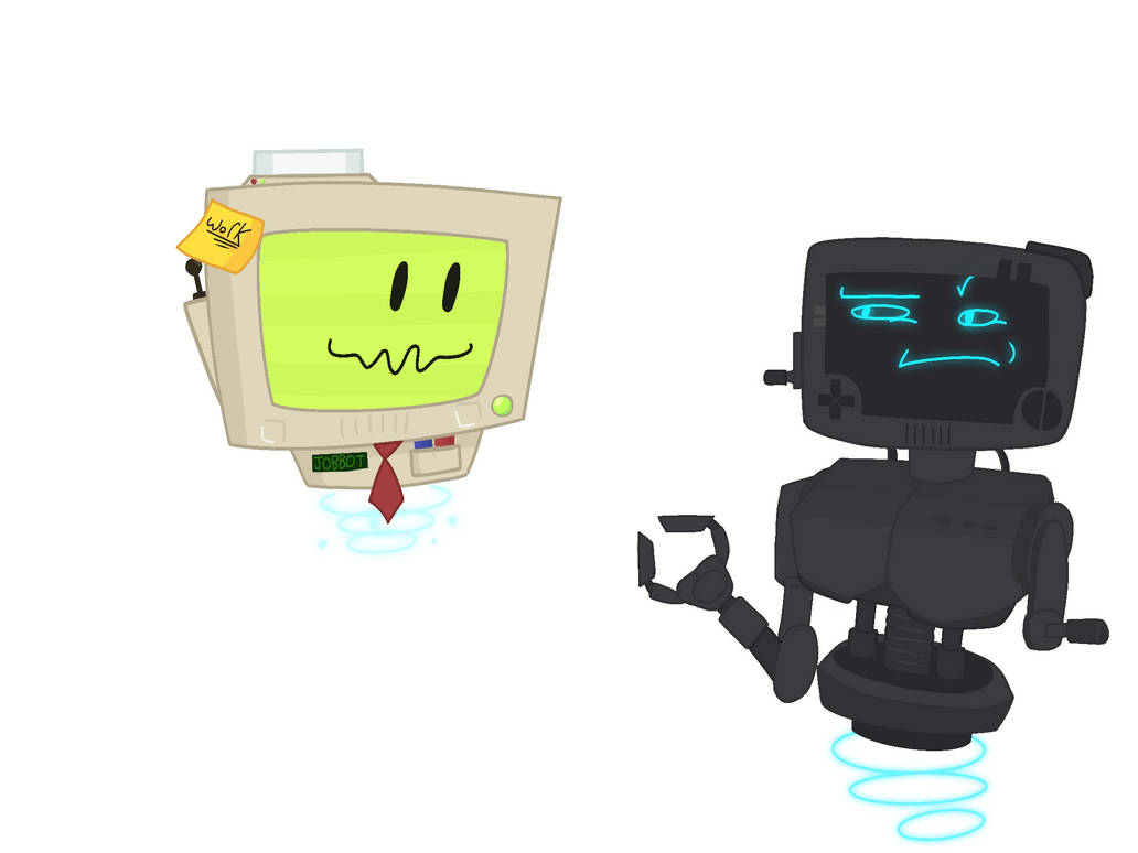 P03 meets Job Bot by GalaxyN0Stupid on DeviantArt