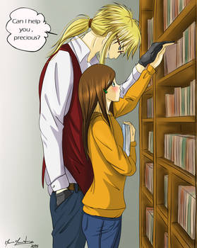 Jareth Teacher and Sarah - library