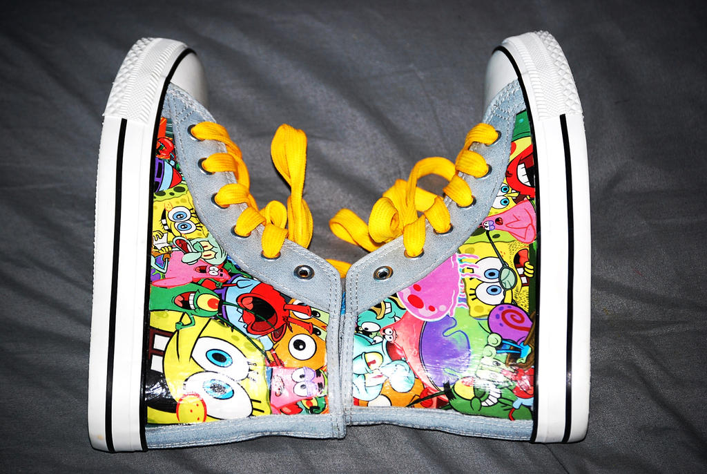 Spongebob shoes by AlmightyGingerOne on DeviantArt