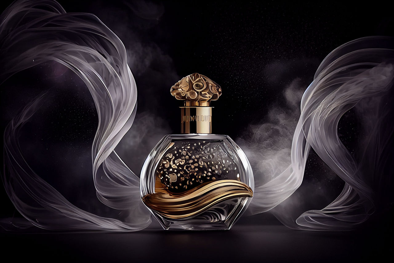 Premium Photo  Perfume bottle on silk concept of expensive