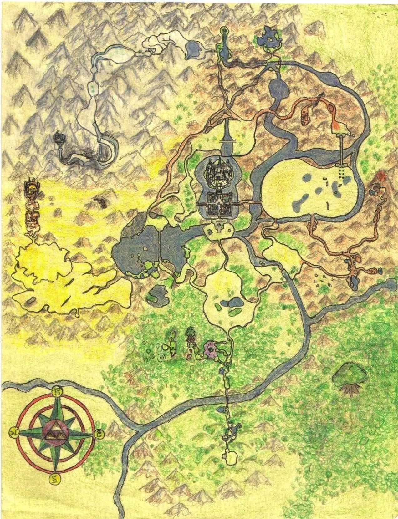 The Legend of Zelda: Ocarina of Time Hyrule World Map 