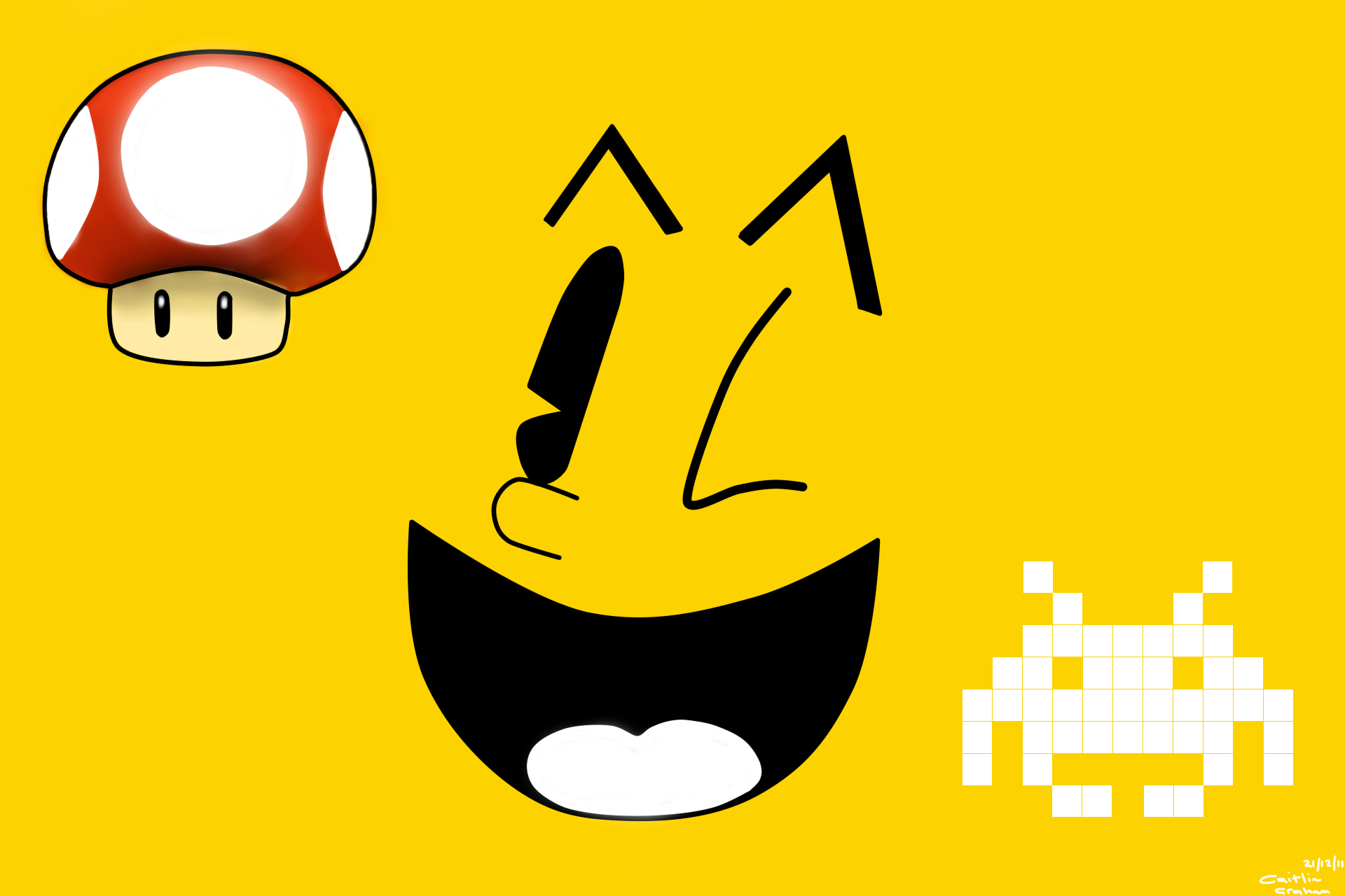 PacMan, Mario and Space Invader by MiniChampy398 on DeviantArt
