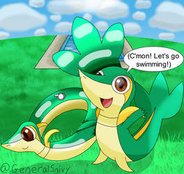 Snivy Wants to go Swimming