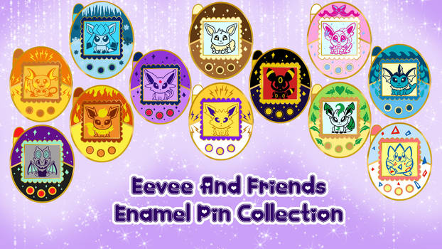Eevee And Friends Enamel Pin Set