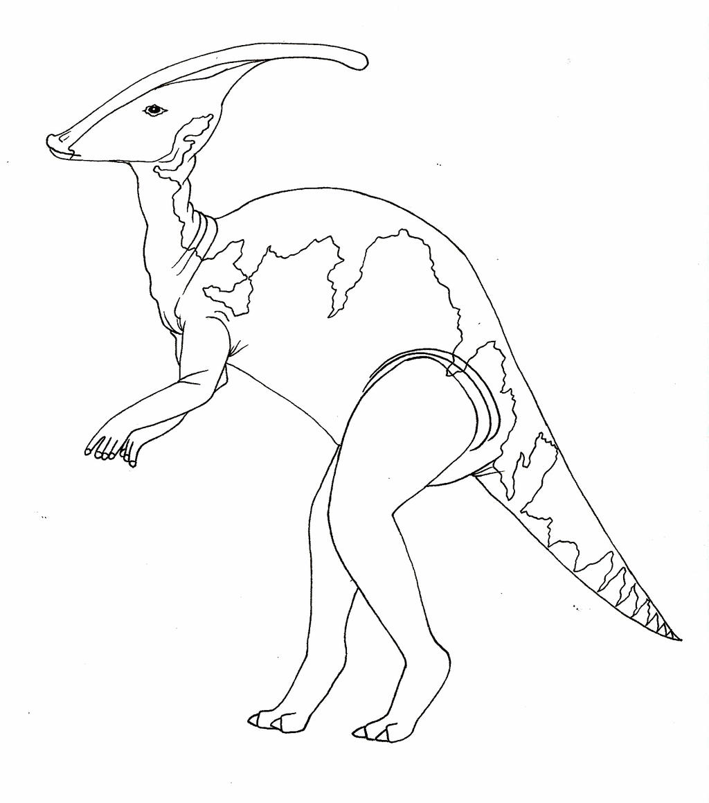 Parasaurolophus-line art