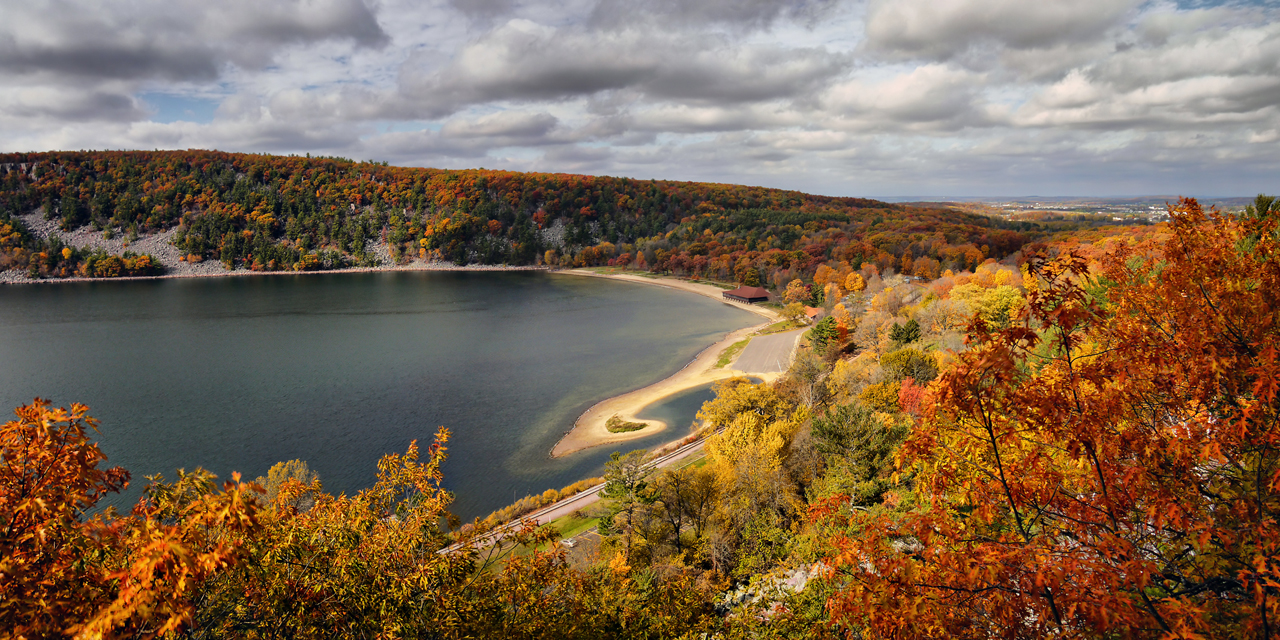 heavenly view of Devil's Lake