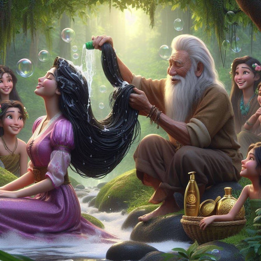 Tangled Getting Rizz Rapunzel getting shampooed from an caretaker by MrRandom3365 on DeviantArt