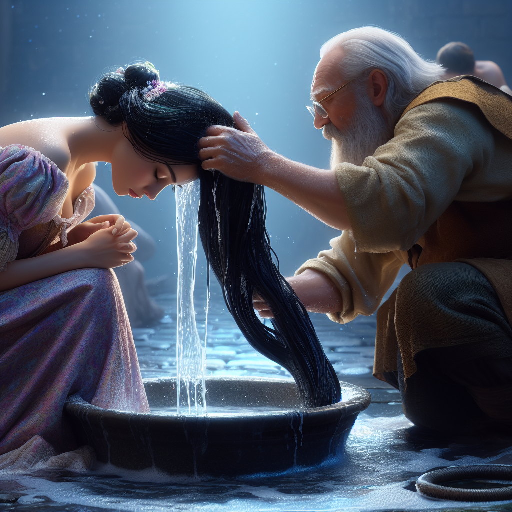 Deviantart Wash A girl getting forward hair wash by MrRandom3365 on DeviantArt