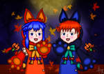 Amber Bounty: Halloween Roy and Lilina by jules1998