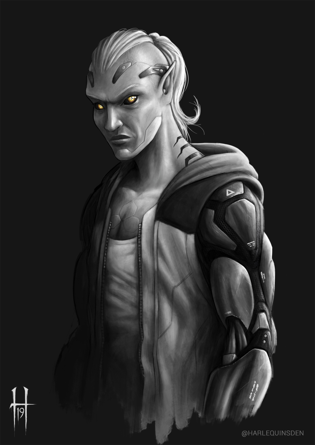 Shadowrun Elf Runner (Street Samurai) by HarlequinsDen on DeviantArt