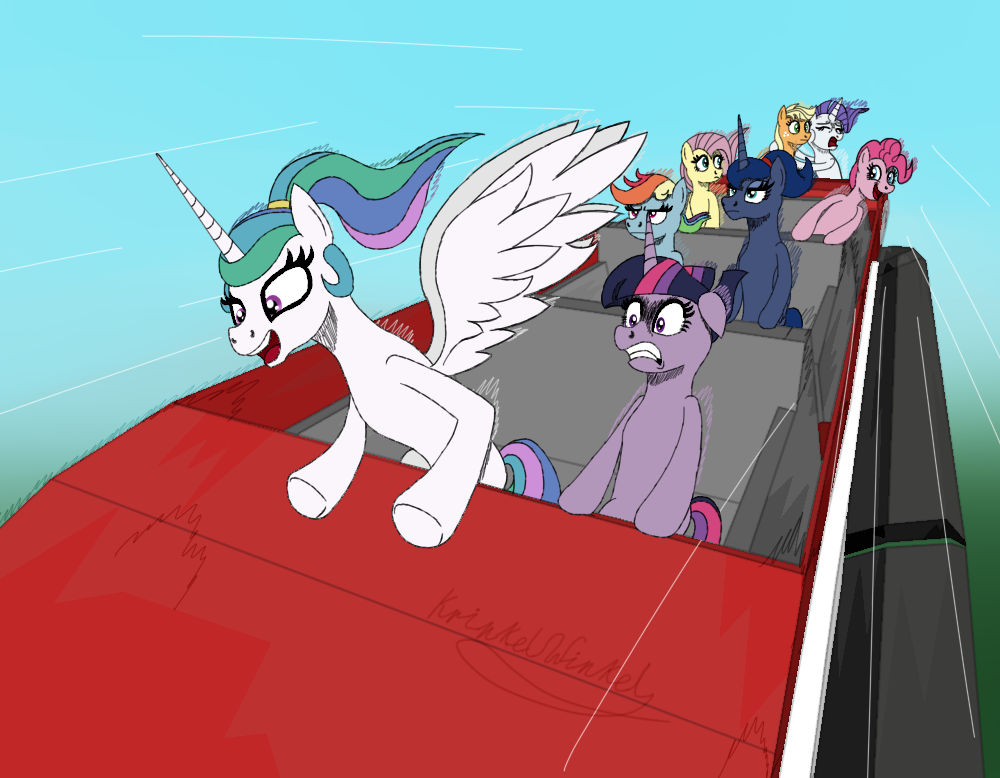 Princess Roler Coaster Deviantart Ponies on a roller coaster by KrinkelWinkel on DeviantArt