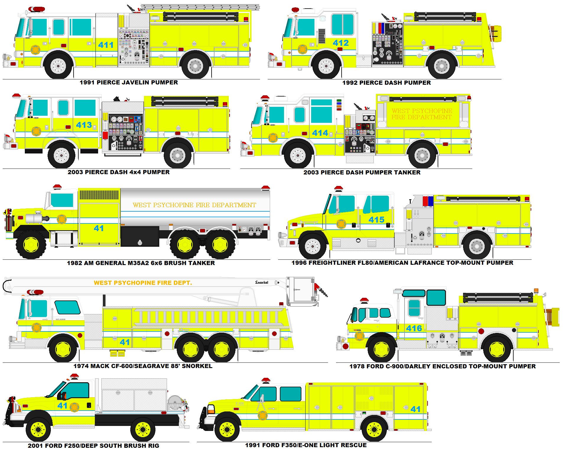 West Psychopine Fire Dept. Trucks by MisterPSYCHOPATH3001 on DeviantArt