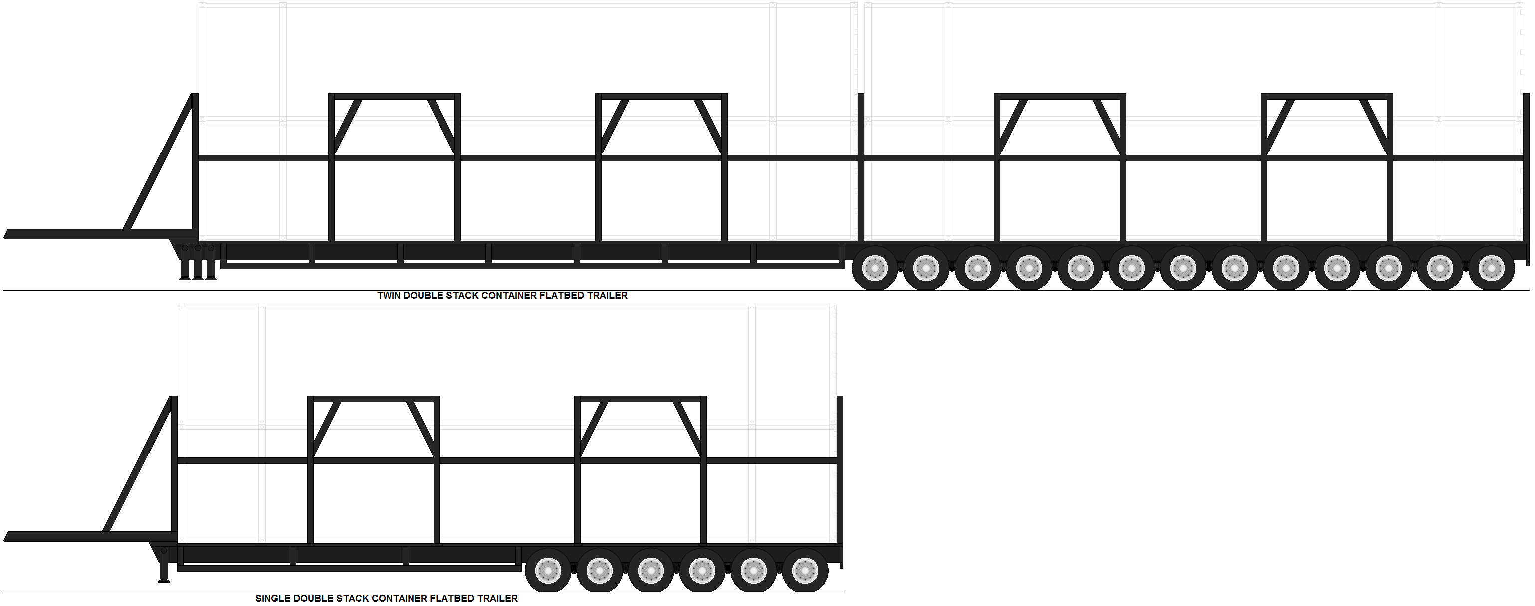Double Stack Container Flatbed Trailers by MisterPSYCHOPATH3001 on ...