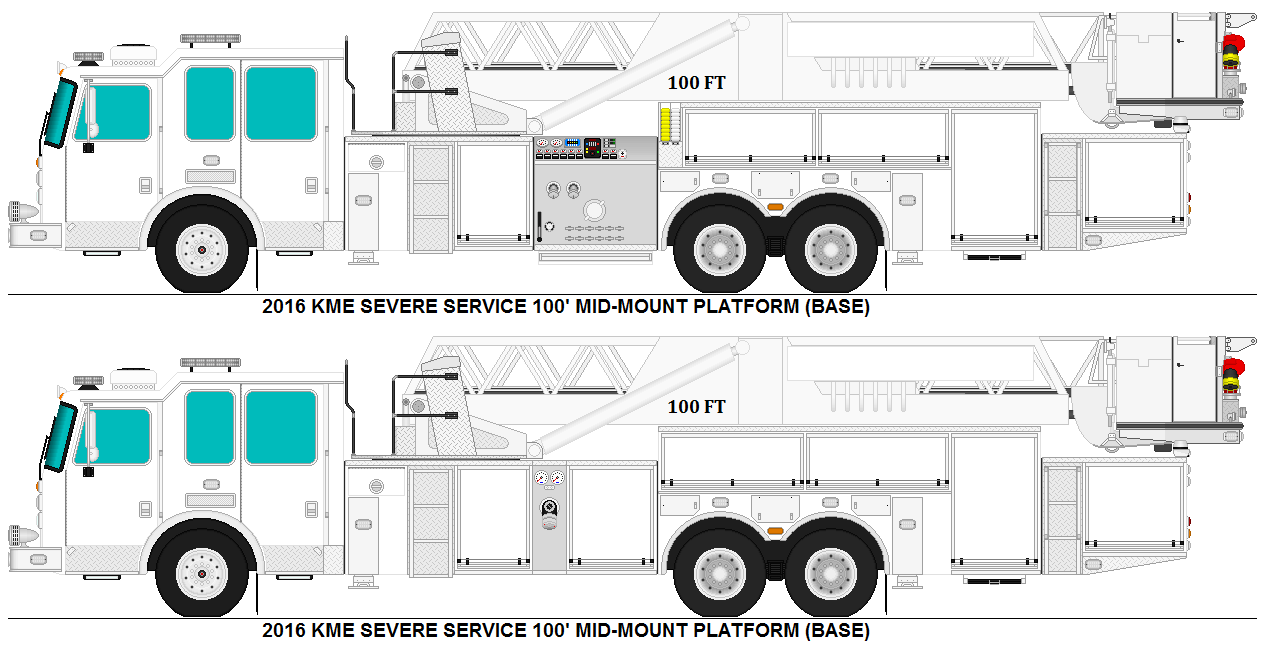 KME Severe Service 100' MidMount Platform bases by