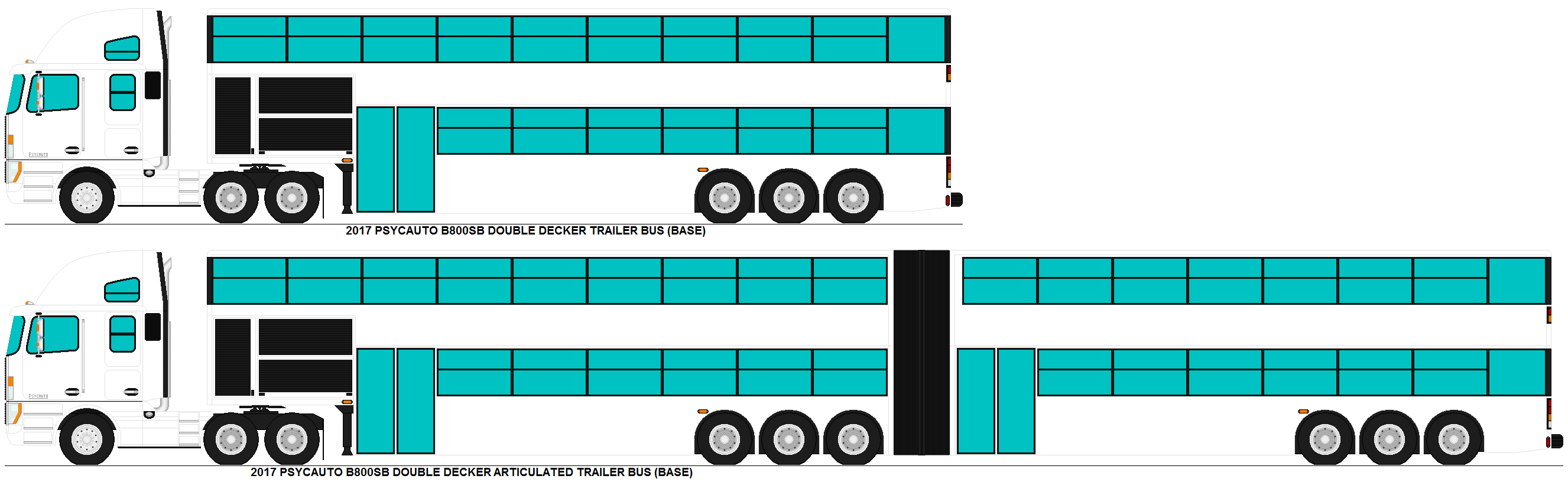 Psycauto B800SB double deck trailer bus bases by MisterPSYCHOPATH3001 ...