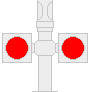 Dwarf pedestiran rail crossing signal