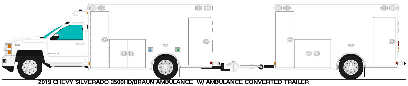 Chevy Silverado ambulance with trailer