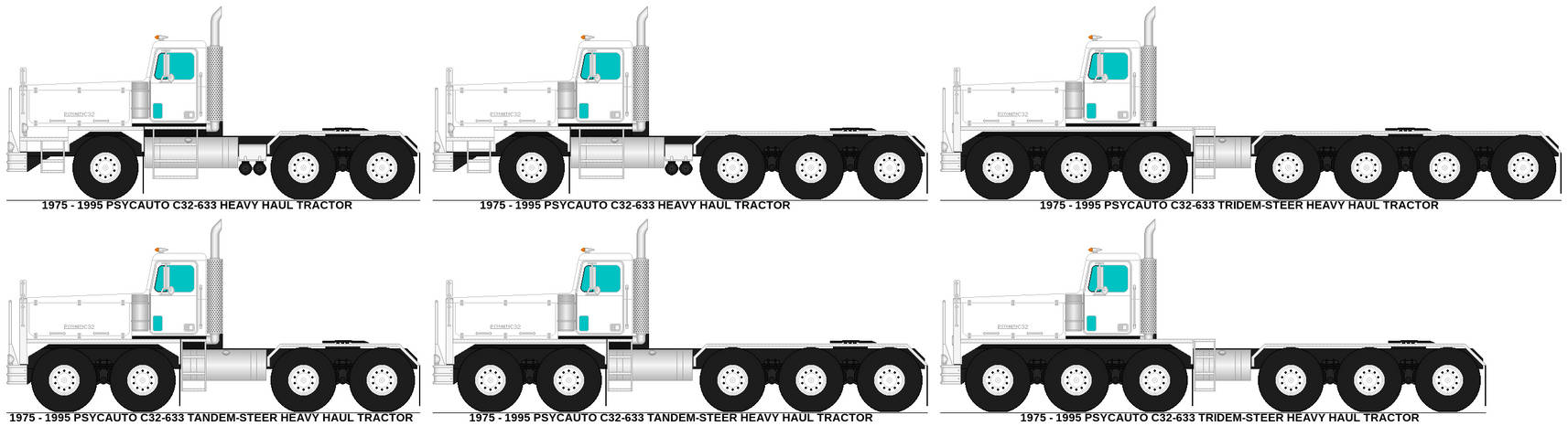 1975-1995 Psycauto C32-633 heavy haul tractors