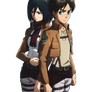 Mikasa and Eren Render
