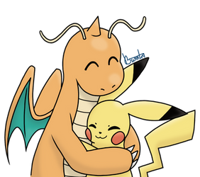 Dragonite Hug Pikachu