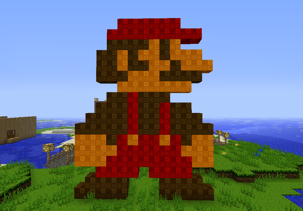 Mario pixel art minecraft deals