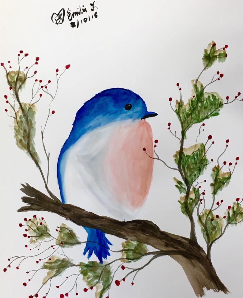 Watercolor - Bluebird