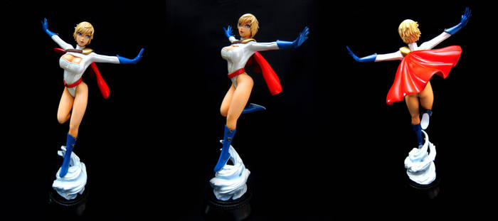 Power Girl anime-style statue painted