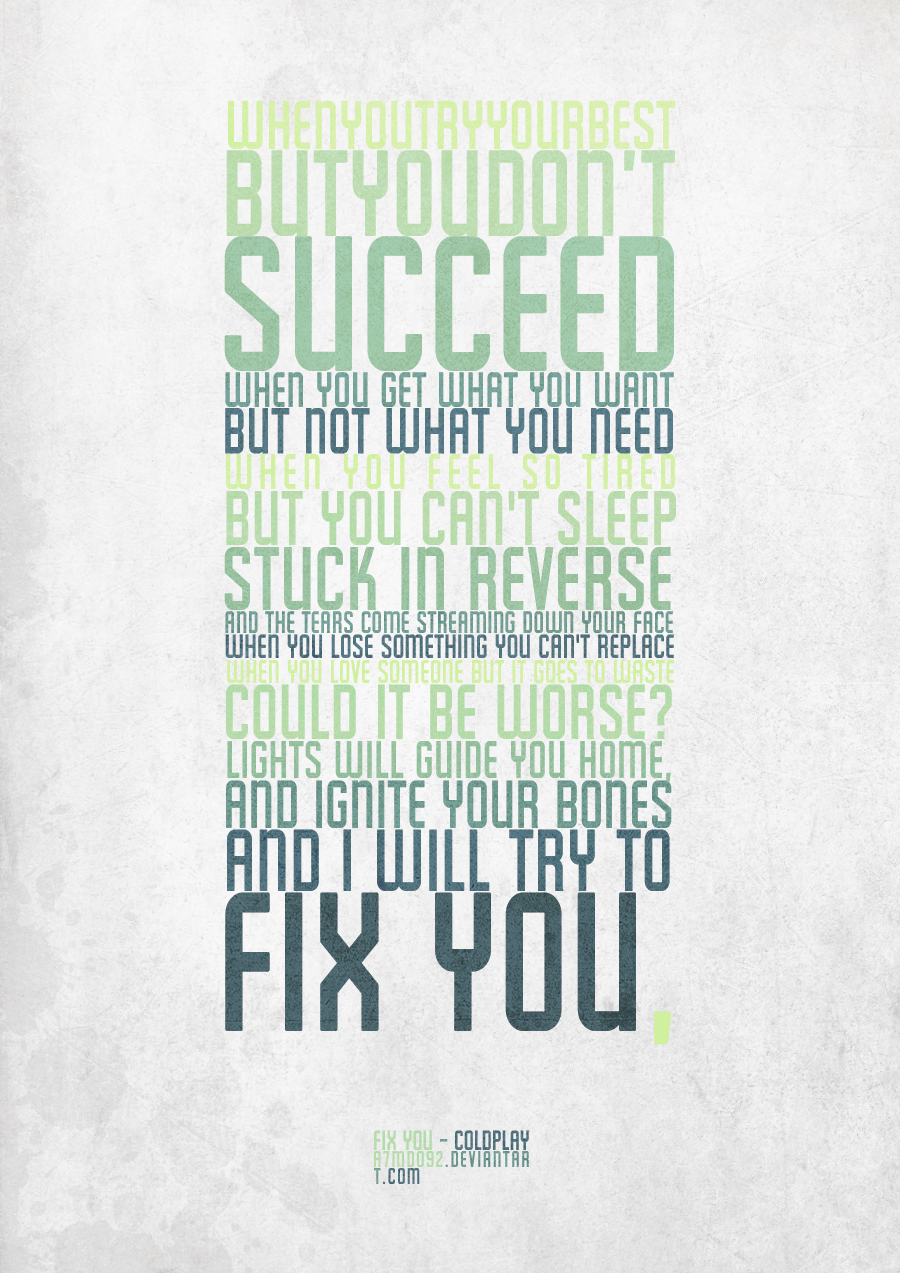 Fix You - Typography