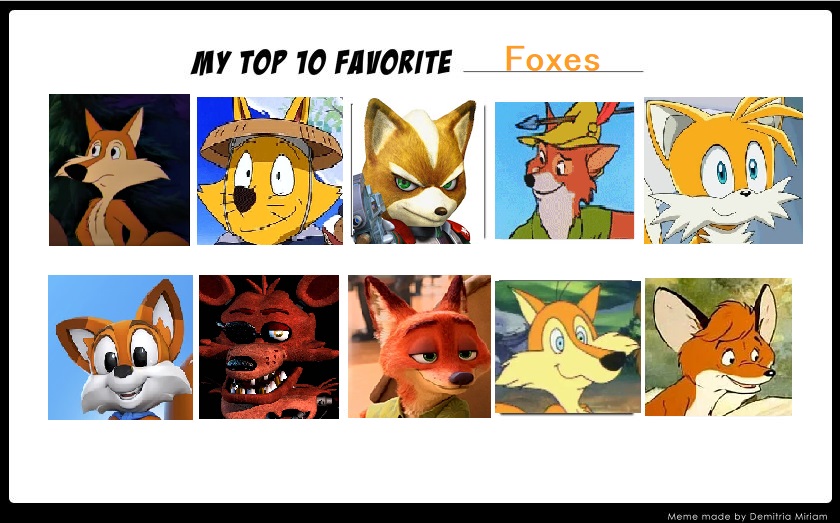 Fictional Fox My Top 10 Favorite Foxes by Stevenafc11 on DeviantArt